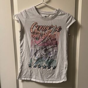 Converse Kids Tee with Unicorn and Sneaker Design - White